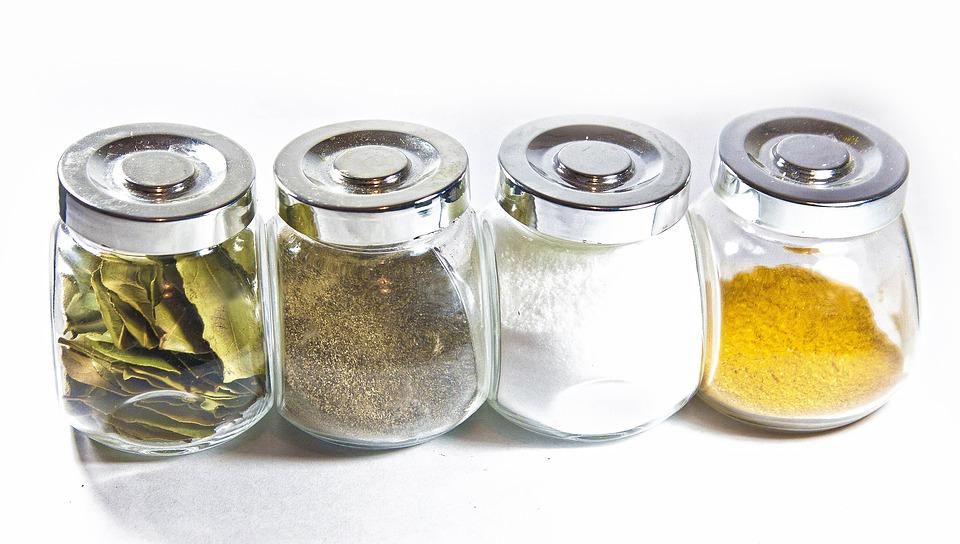 Glass spice jars